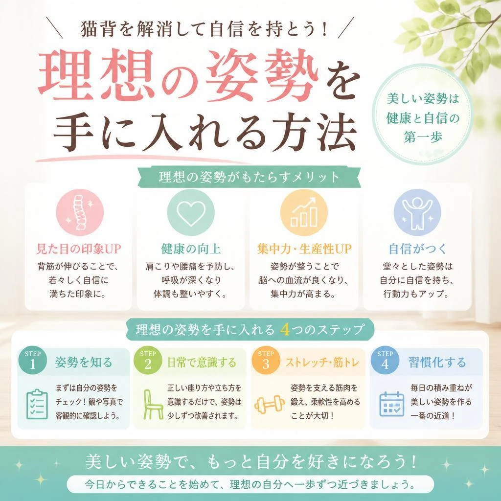 猫背を解消して自信を持とう！理想の姿勢を手に入れる方法