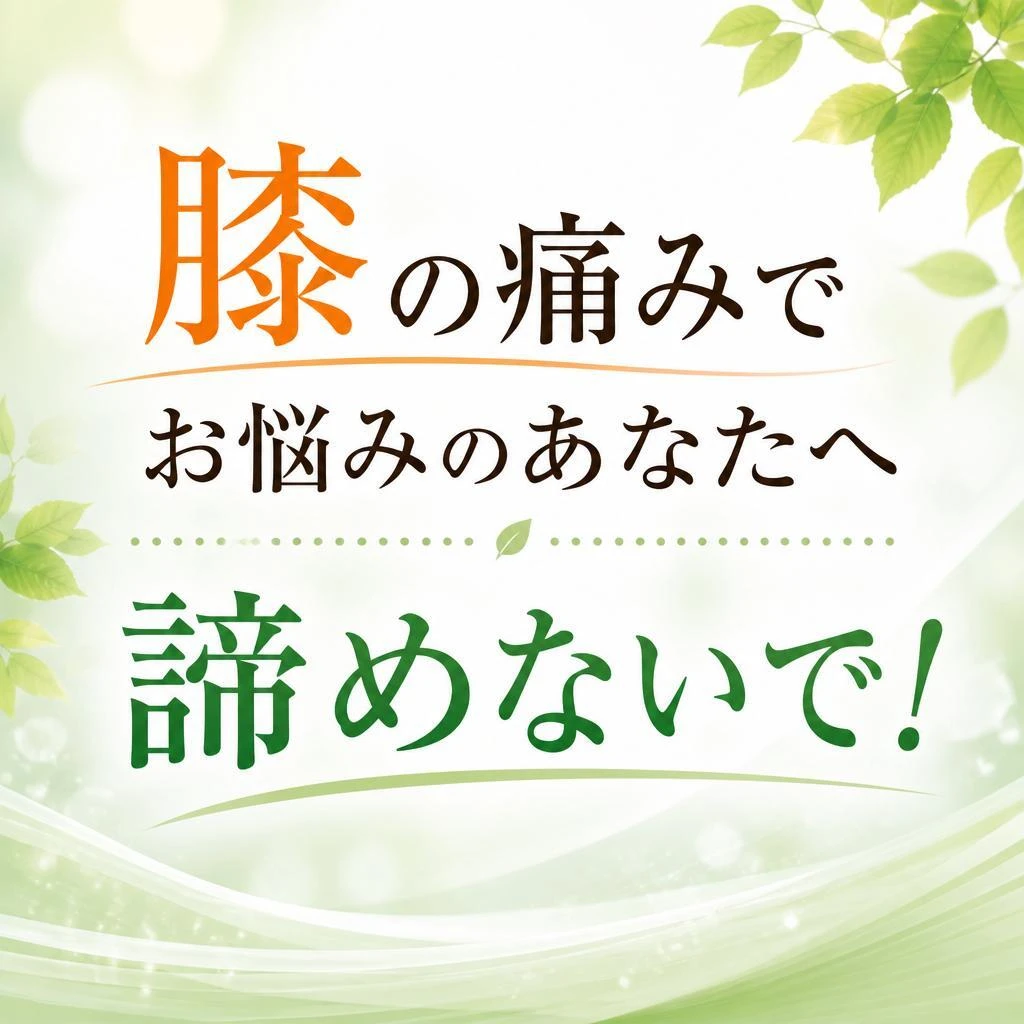 膝の痛みでお悩みのあなたへ、諦めないで！